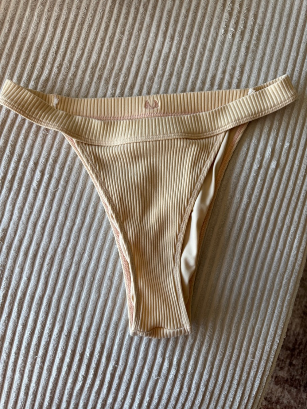 Minimale Animale Ribbed Cheeky High-Waist/Leg Bikini Bottom L (runs small)